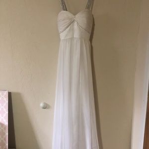 elegant white strapped dress